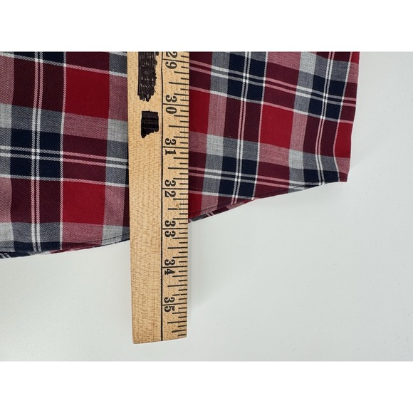 LL Bean  Shirt 2XL Tall Cotton Plaid Button Up Slightly Fitted  Wrinkle Free - Picture 8 of 8